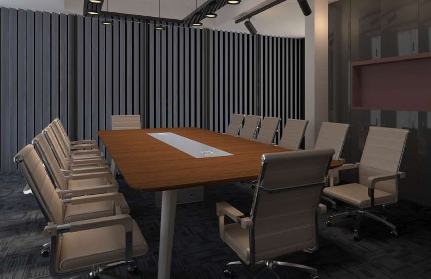 Meeting room with conference table